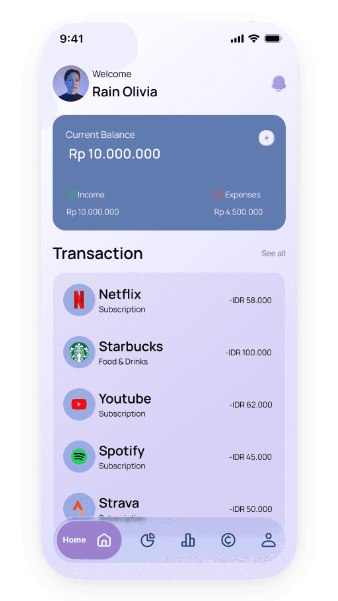 Klyra app screen 1 of 4