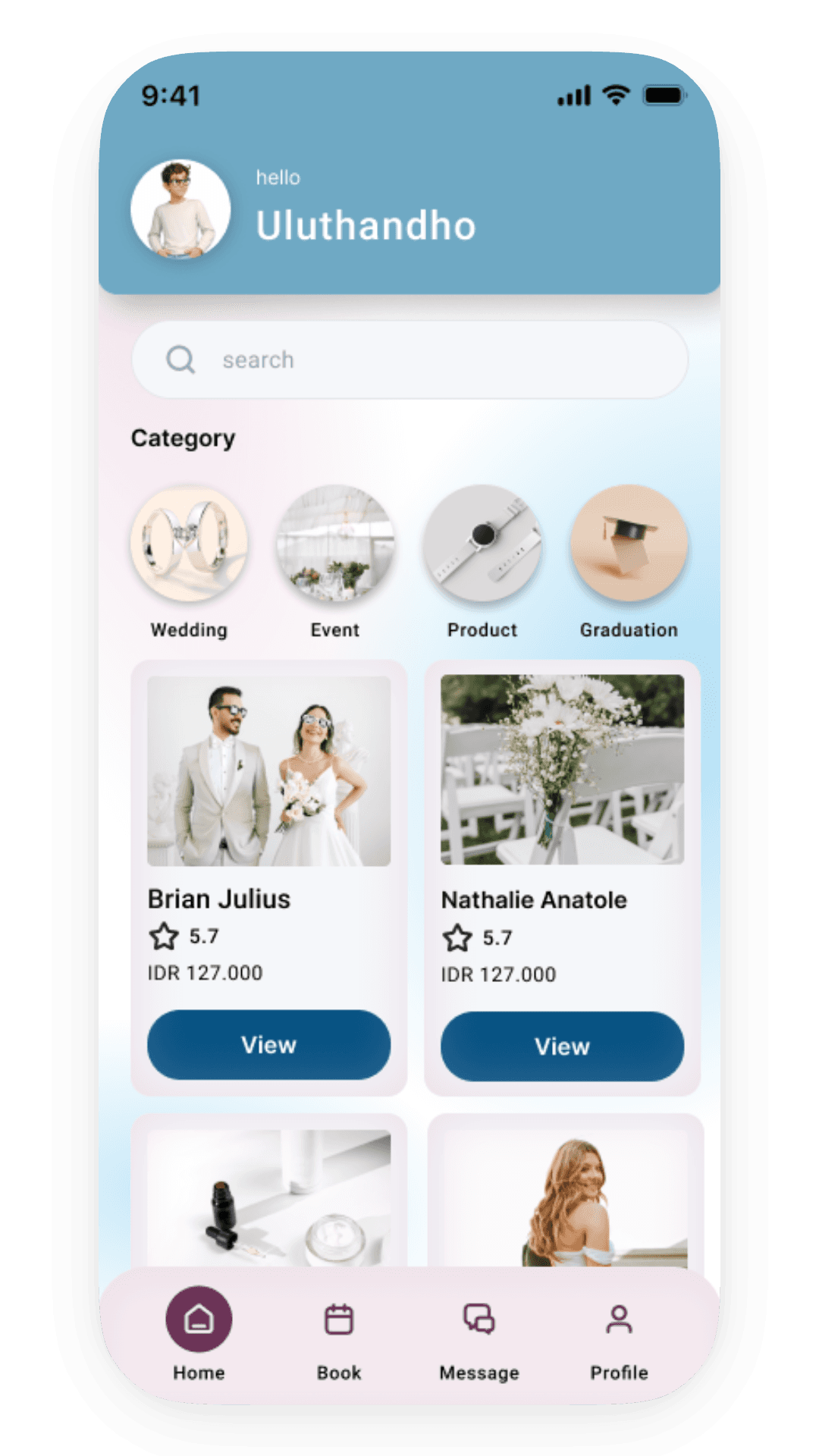 SnapHire app screen, second of two